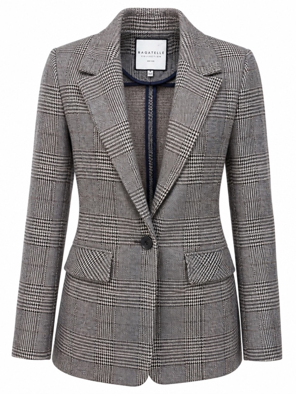 Bagatelle Collection Plaid Tweed blazer Brown Size M